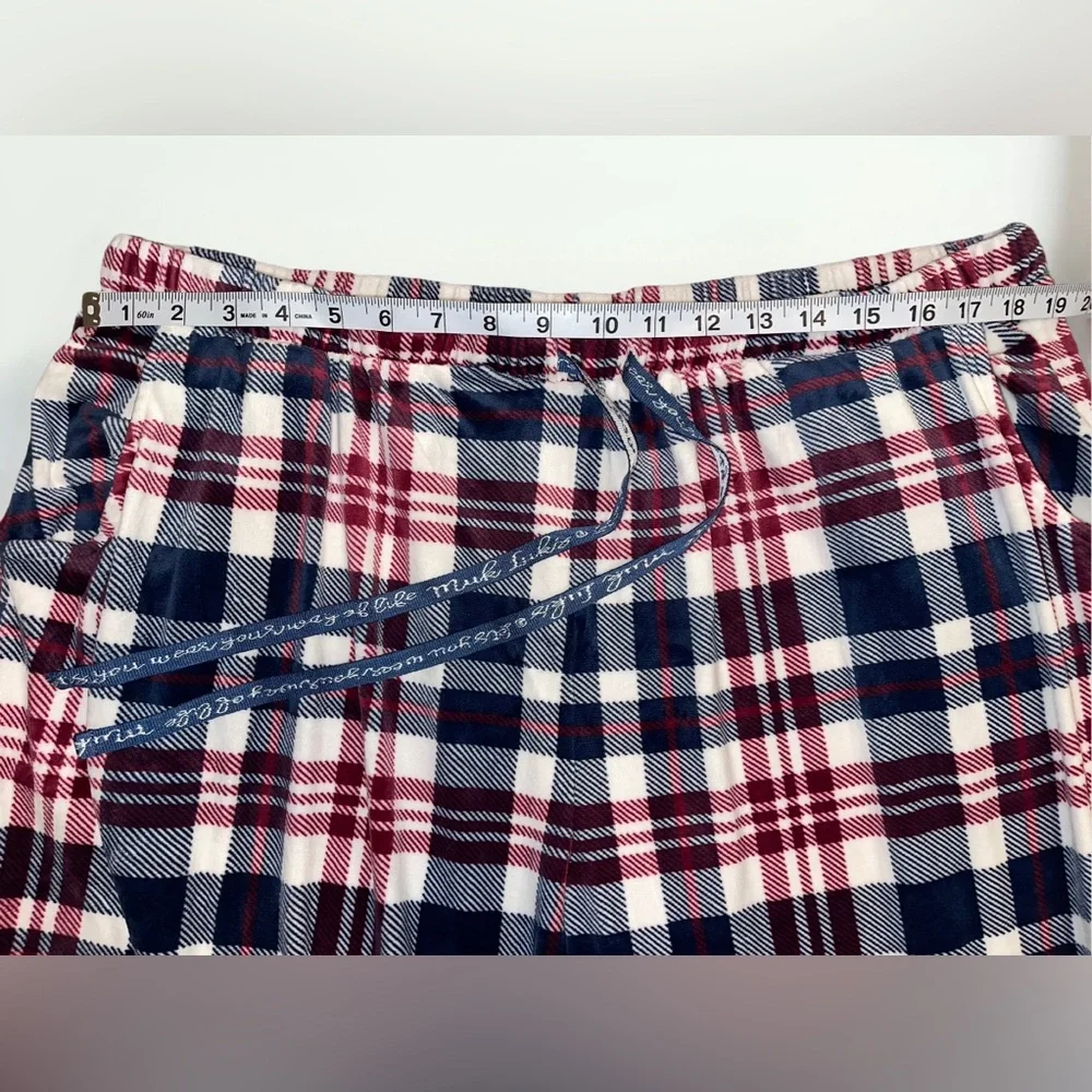 Like New Muk Luks silky velour stretch plaid pajama pants 2X - Picture 10 of 11